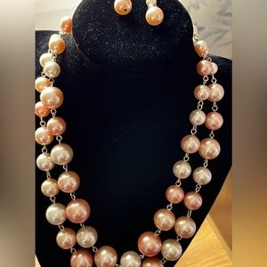 Talbots Pearl necklace and earring set